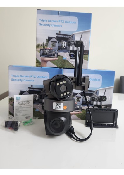 Tekrenkmarket O-Kam 6030 3 Kameralı 9mp Wıfı Ptz Kamera Gece Görüşlü Güvenlik Kamerası