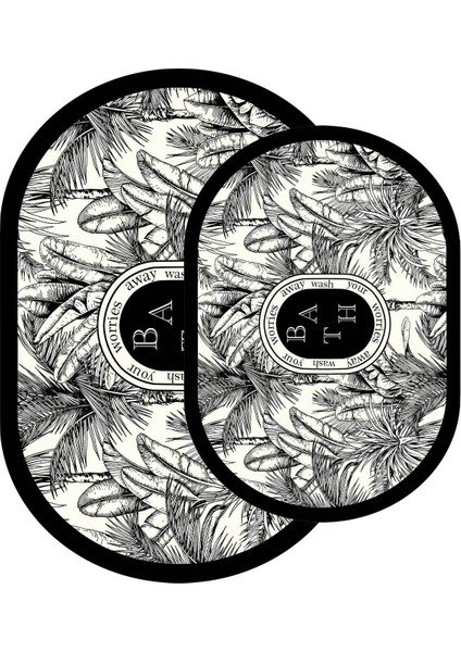 Yıkanabilir Siyah Beyaz Botanik Banyo Paspası Çiftliği fiyatları