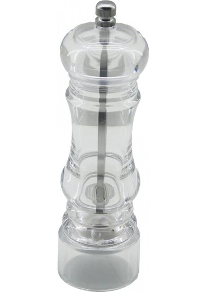 Küçük Akrilik Şeffaf Mika Kristal Plastik Baharat Öğütücü Çap: 5cm Y: 17.5cm (4887)