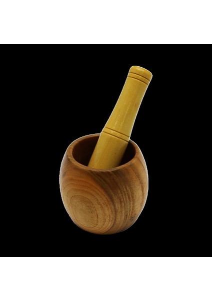 Ahşap Bambu Havan Sarımsak Dövecek Çap: 8cm--Derinlik:5.5cm--Yükseklik:9.5cm (4887)