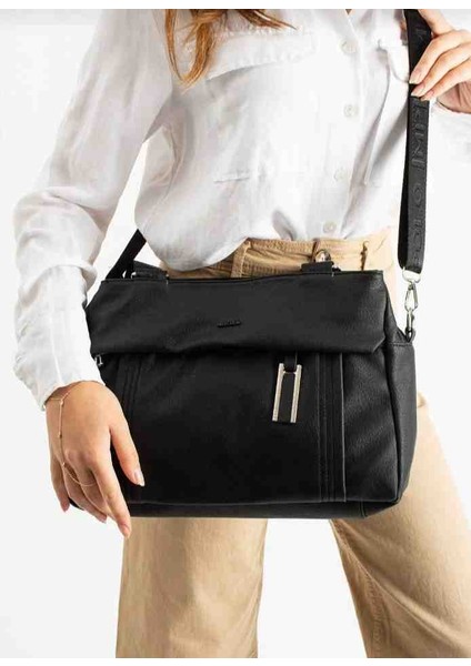Eflanmoda Mega Polo 6 Bölmeli Yumuşak Deri Kadın Omuz Çantas