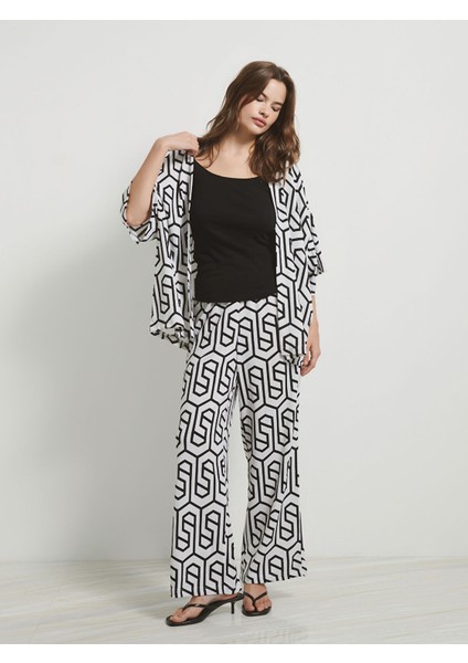 Yeni Sezon Şal Yaka Desenli Kadın Kimono fiyatları