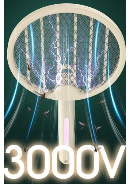 Tenis Raketi Tipi Masaüstü Olabilen Gece Lambalı Sinek Kovucu,öldürücü Raket ( Lisinya )