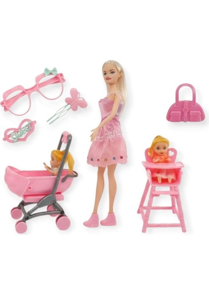 Anlily Pusetli Mama Sandalyeli Bebek Seti Cindy Doll Little Baby - 02456 (Lisinya) modelleri
