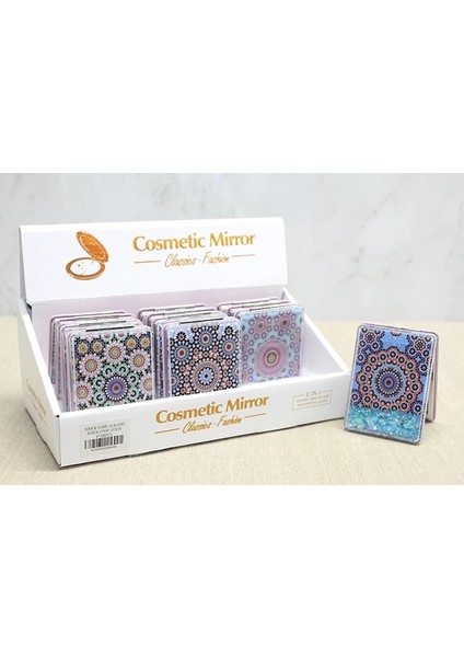 Mandala Desenli Hareketli Sulu El Aynası ALK4585 ( Lisinya )