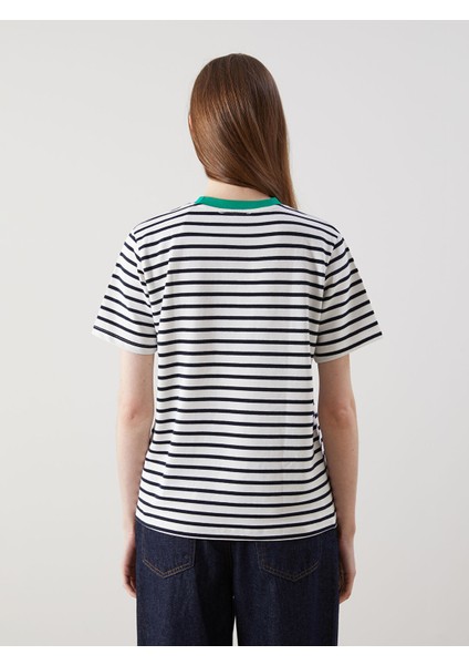 Yeni Sezon Bisiklet Yaka Çizgili Kadın Tişört fırsatları