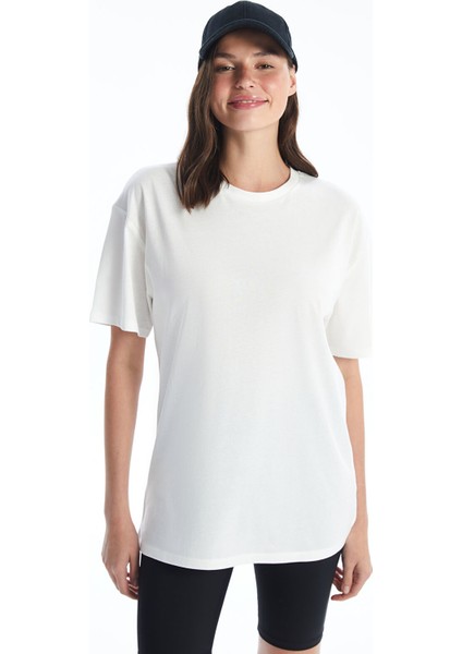 Yeni Sezon Bisiklet Yaka Düz Kısa Kollu Kadın Tişört