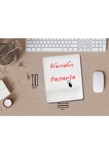 Firmalara Özel , Kişiye Özel Tasarlanabilir Bileklik Destekli Dikdörtgen Mouse Pad