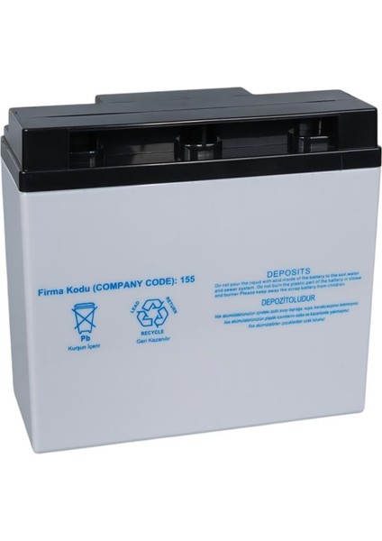 Yokohama 12 Volt 18 Amper Akü YH-121.8 181X76X167 mm Taze Yeni Tarihli Akü modelleri