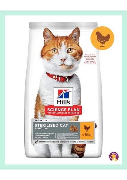 Science Plan Kısırlaştırılmış Tavuklu Yetişkin Kedi Maması 3kg