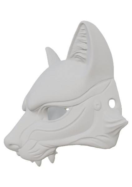 3D Baskı Tilki Yarım Yüz Maske (Boyanabilir - Hobi ve Dekor Için) fiyatları
