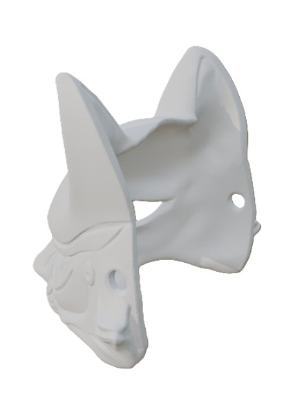 3D Baskı Tilki Yarım Yüz Maske (Boyanabilir - Hobi ve Dekor Için) modelleri