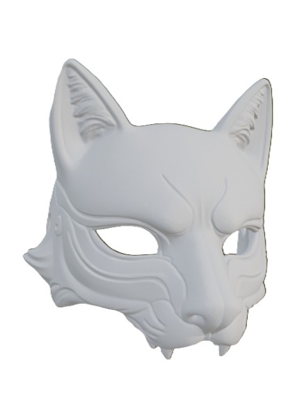 3D Baskı Tilki Yarım Yüz Maske (Boyanabilir - Hobi ve Dekor Için) fırsatları