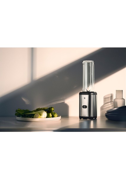 Kult X Mix & Go Sürahili Smoothie Blender 300W 0,6L, Paslanmaz Çelik Bıçaklı, Taşınabilir Şişe, Gri Renk