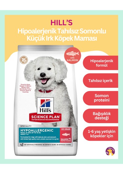 Hipoalerjenik Tahılsız Somonlu Küçük ve Mini Irk Yetişkin Köpek Maması 6kg fiyatları