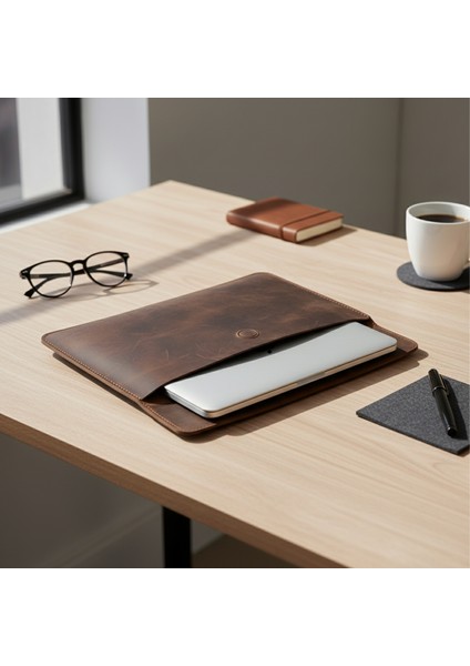 Vintage Hakiki Deri Laptop Çantası 14 Inç Uyumlu | El Yapımı MacBook Kılıfı fiyatları