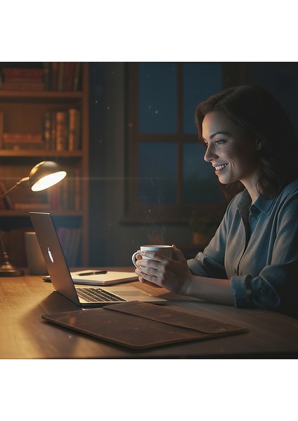 Vintage Hakiki Deri Laptop Çantası 14 Inç Uyumlu | El Yapımı MacBook Kılıfı