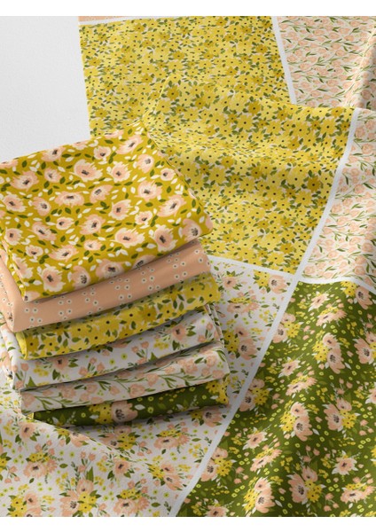 %100 Pamuk Saten Kumaş Panel – 6 Desenli Dijital Baskılı Tek Parça Patchwork Kumaş | 140 G/m², 155×100 cm fiyatları