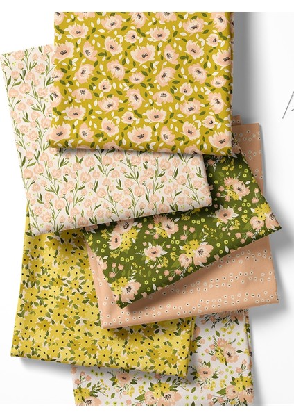 %100 Pamuk Saten Kumaş Panel – 6 Desenli Dijital Baskılı Tek Parça Patchwork Kumaş | 140 G/m², 155×100 cm modelleri