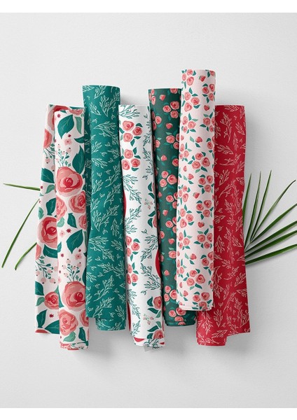 %100 Pamuk Saten Kumaş Panel – 6 Desenli Dijital Baskılı Tek Parça Patchwork Kumaş | 140 G/m², 155×100 cm fırsatları