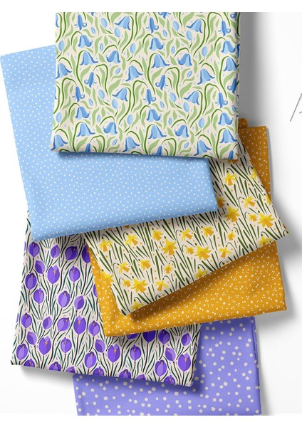 %100 Pamuk Saten Kumaş Panel – 6 Desenli Dijital Baskılı Tek Parça Patchwork Kumaş | 140 G/m², 155×100 cm modelleri