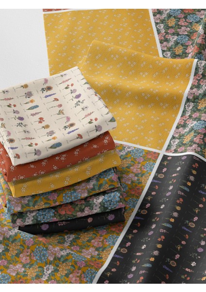%100 Pamuk Saten Kumaş Panel – 6 Desenli Dijital Baskılı Tek Parça Patchwork Kumaş | 140 G/m², 155×100 cm fiyatları