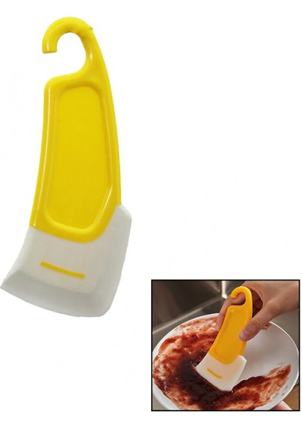 Yağ - Leke Kazıyıcı Mini Silikon Spatula Plastik Saplı - Askılıklı (4887)