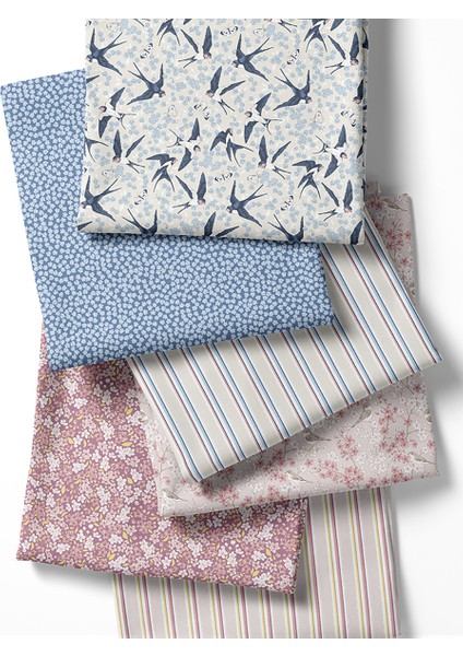 %100 Pamuk Saten Kumaş Panel – 6 Desenli Dijital Baskılı Tek Parça Patchwork Kumaş | 140 G/m², 155×100 cm fiyatları