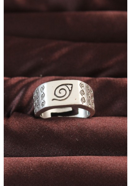 Gümüş Renk Motifli Ayarlamalı Erkek Yüzük - Lisinya