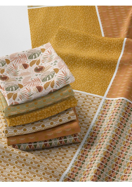 %100 Pamuk Saten Kumaş Panel – 6 Desenli Dijital Baskılı Tek Parça Patchwork Kumaş | 140 G/m², 155×100 cm modelleri