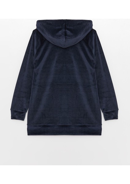 Yeni Sezon Kapüşonlu Nakışlı Uzun Kollu Kadife Kadın Pijama Üst fiyatları