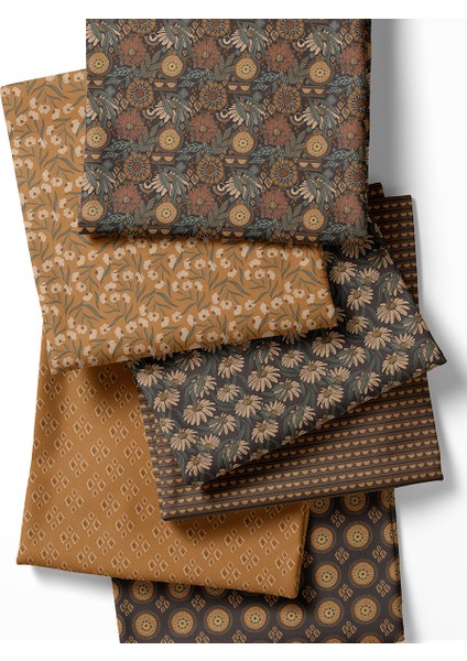 %100 Pamuk Saten Kumaş Panel – 6 Desenli Dijital Baskılı Tek Parça Patchwork Kumaş | 140 G/m², 155×100 cm fiyatları