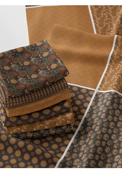 %100 Pamuk Saten Kumaş Panel – 6 Desenli Dijital Baskılı Tek Parça Patchwork Kumaş | 140 G/m², 155×100 cm fırsatları