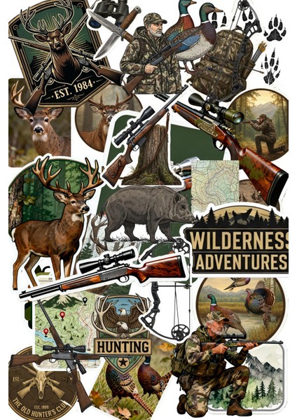 32 Adet Avcılık Stickerı