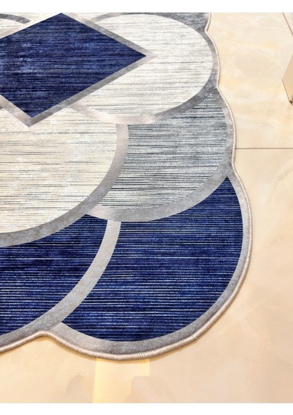 Gri Lacivert Yıkanabilir Kaymaz Taban Halı Mutfak ve Salon Dekorasyonu fiyatları