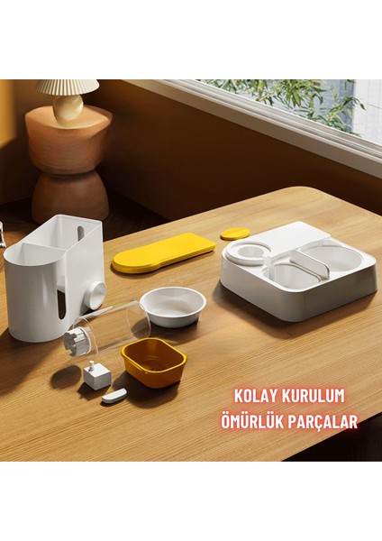 Kedi Köpek Mama ve Su Kabı Paslanmaz Çelik Kase Otomatik Su Denge Akıcı Mama Besleme Kolay Temizlik