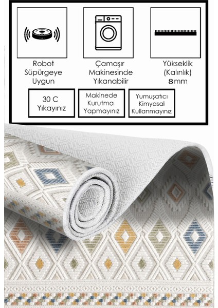 Renkli Dijital Baskılı Kaymaz Taban Yıkanabilir Modern Mutfak ve Salon Halısı fırsatları