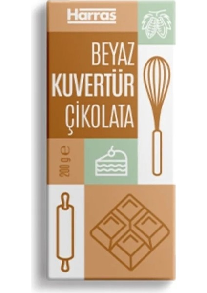 Beyaz Kuvertür Çikolata 200 gr