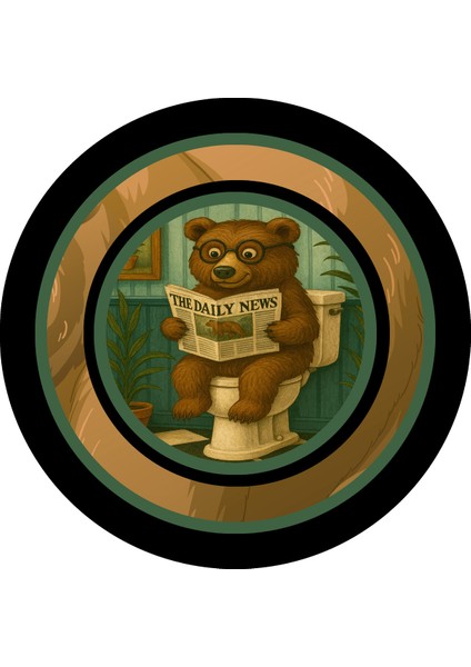 Renkli Yuvarlak Banyo ve Tuvalet Paspası, Sevimli Ayı Motifli, Modern Tasarım fiyatları