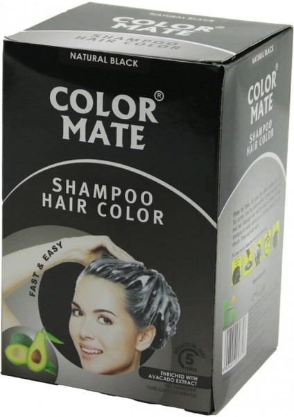 Color Mate 10PCS Siyah Saç Boyama Şampuanı (4887)