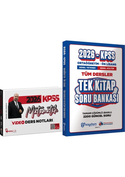 2026 Kpss Matematik Video Ders Notları - Ortaöğretim Ön Lisans Tek Kitap Soru