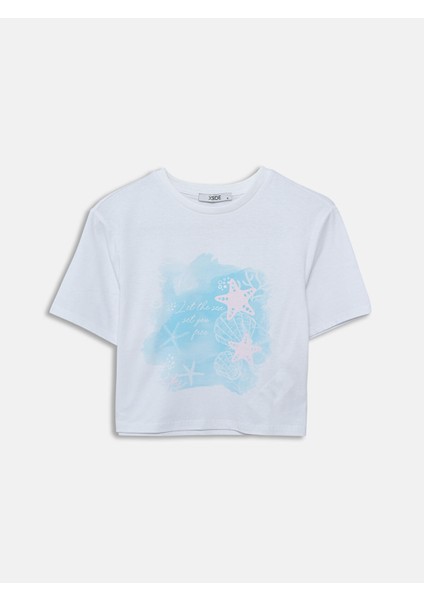 Yeni Sezon Bisiklet Yaka Baskılı Kadın Crop indirimleri