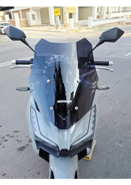 Rks Veloce 150 Siperlik Ön Cam 2023-2025 Model 49CM Siyah Renkli 4mm Spor Cam