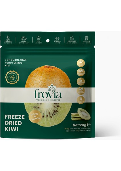 Dondurularak Kurutulmuş Kivi 20G – Katkısız Doğal Atıştırmalık