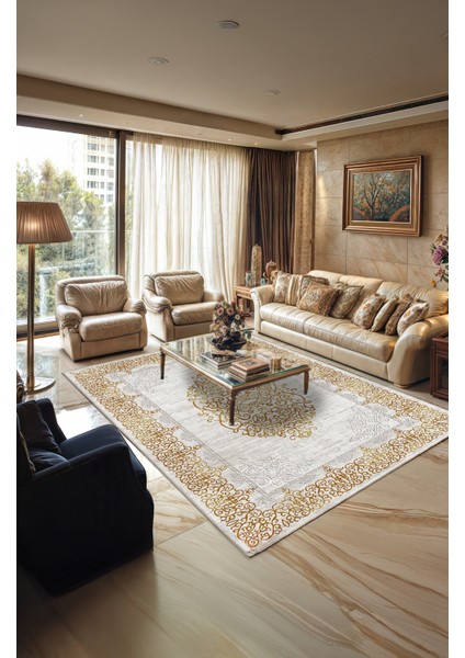 Yıkanabilir Kaymaz Taban Göbek Desenli Salon ve Mutfak Halısı Yolluk