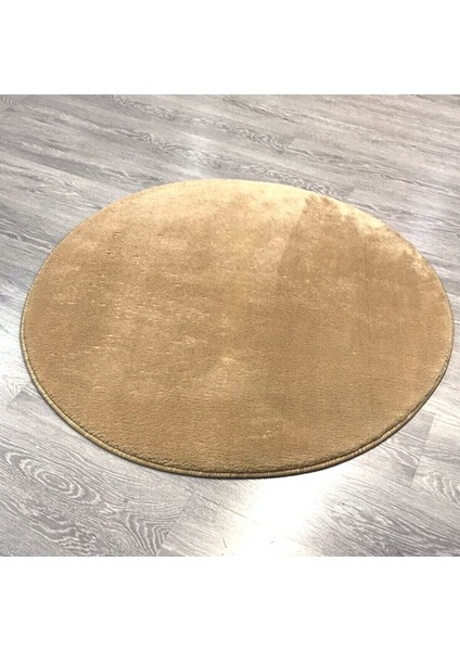 Vizon Yuvarlak Yumuşak Peluş Post Kaymaz Taban Tavşan Tüyü Halı