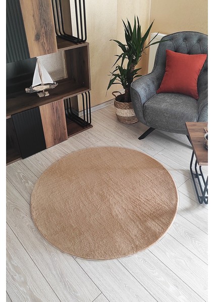 Vizon Yuvarlak Yumuşak Peluş Post Kaymaz Taban Tavşan Tüyü Halı fırsatları
