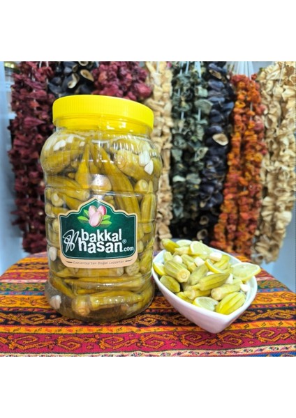 Ev Yapımı Antep Bamya Turşusu 660 cc Vakumlu Cam Kavanoz