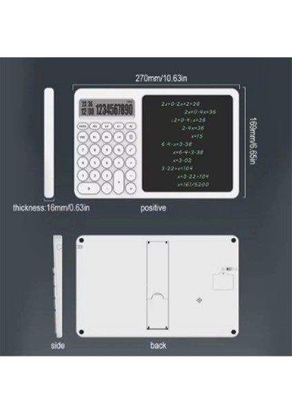 Çok Amaçlı Digital Hesap Makinesi LCD Ekran Yazma Tableti Ofis Okul Için Silinebilir El Yazısı Not Defteri - Lisinya