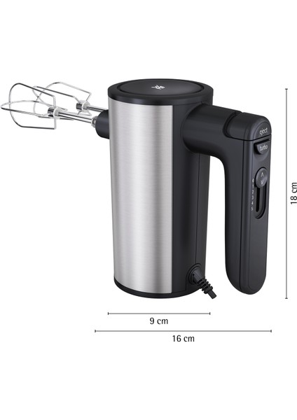 Kult X El Mikseri 400W 1 L Kapasiteli Mat Cromargan Çelik Gövde 5 Kademeli Hız Ayarı